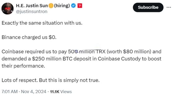 Coinbase CEO Brian Armstrong重整上币流程！孙宇晨：有失公正